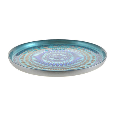 Round Lidya Plate Cobalt/Copper 21cm