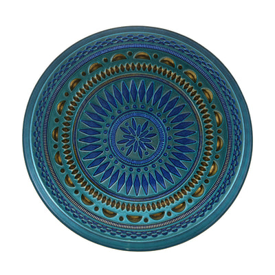 Round Lidya Plate Cobalt/Copper 21cm