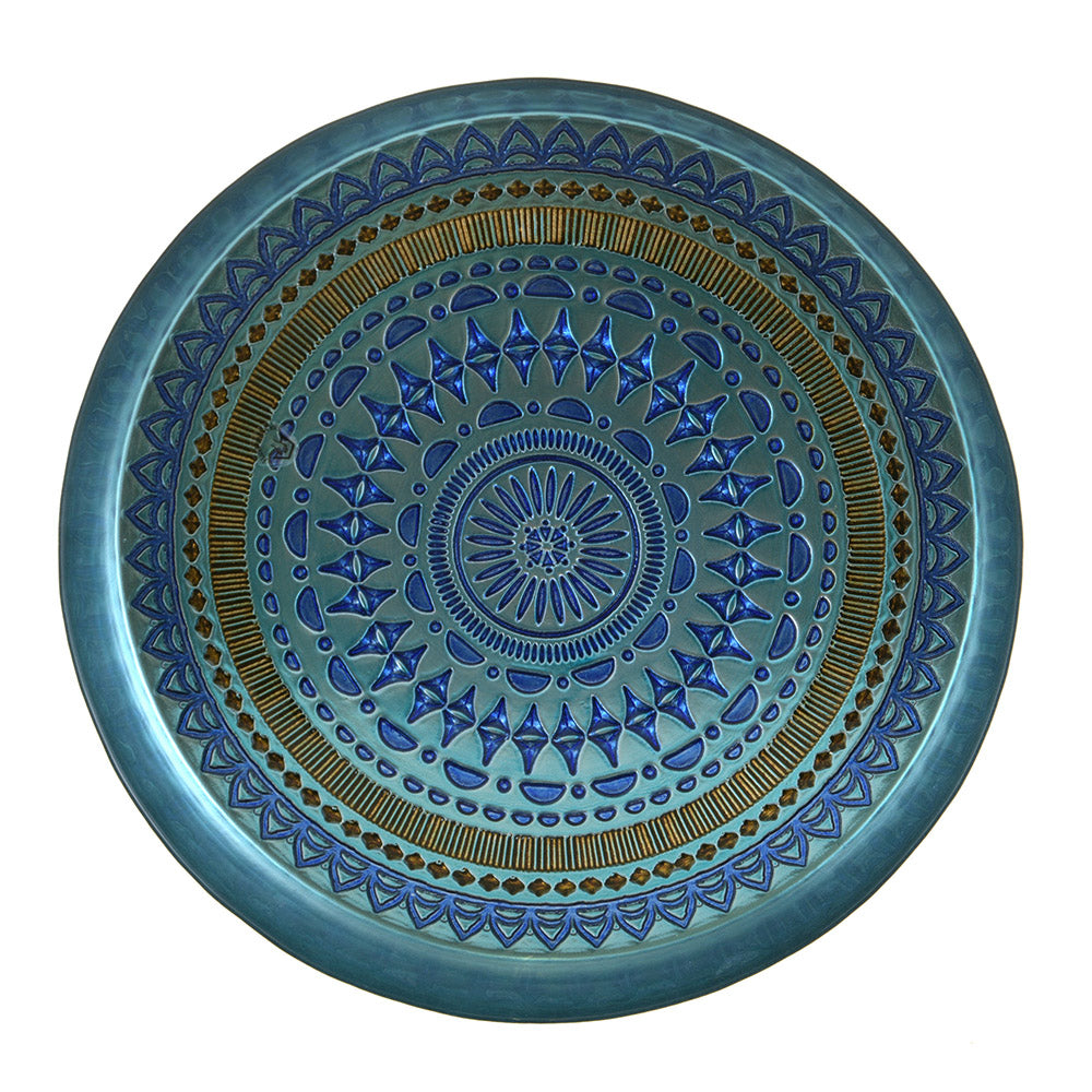 Lidya Round Bowl Cobalt/Copper 35cm