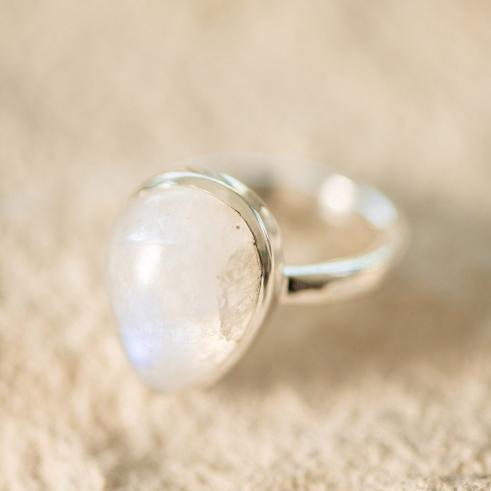 Moonstone Teardrop Ring