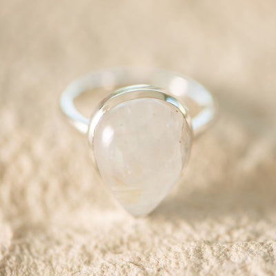 Moonstone Teardrop Ring