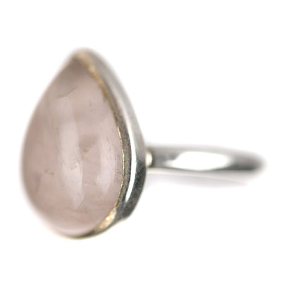 Rose Quartz Teardrop Ring