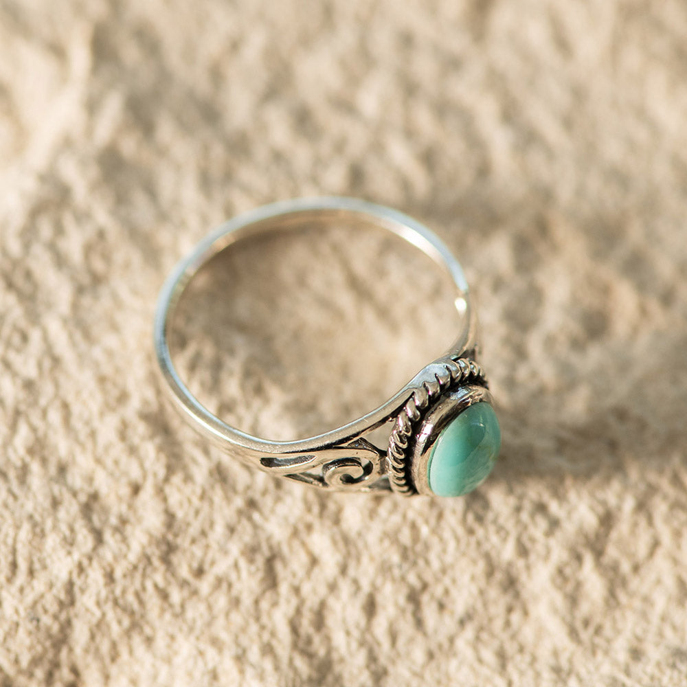 Bohemian Silver & Faux Turquoise Ring