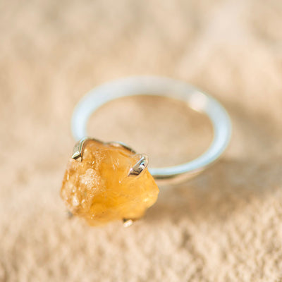 Rough Citrine Ring