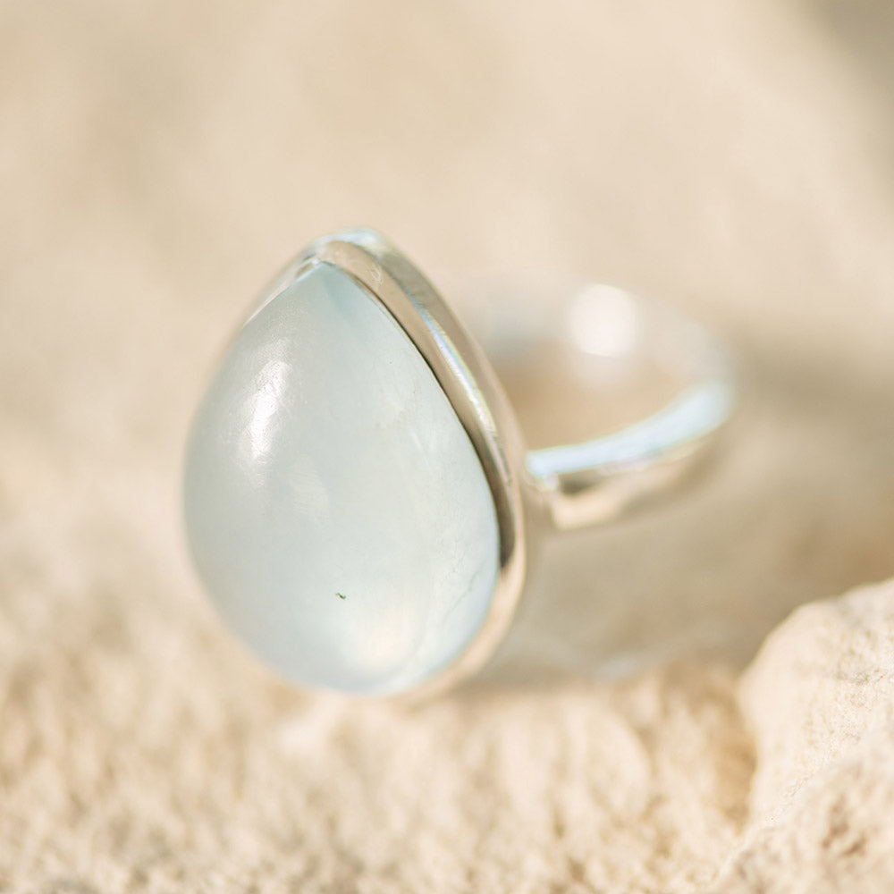 Aquamarine Teardrop Ring