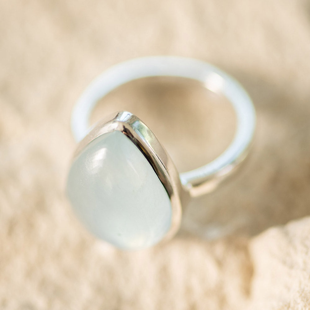 Aquamarine Teardrop Ring