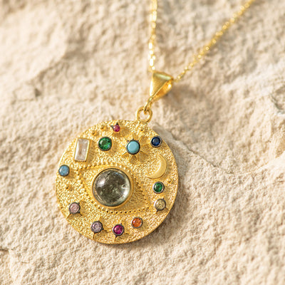 Celestial Round Pendant Necklace