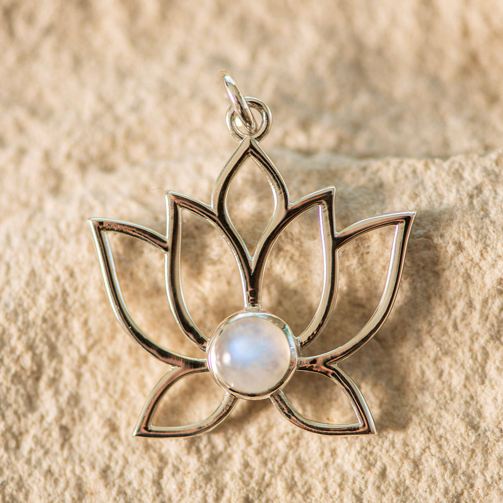 Lotus Moonstone Pendant