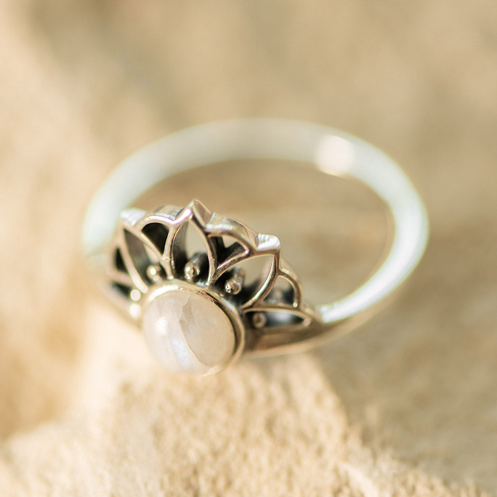 Halo Moonstone Ring