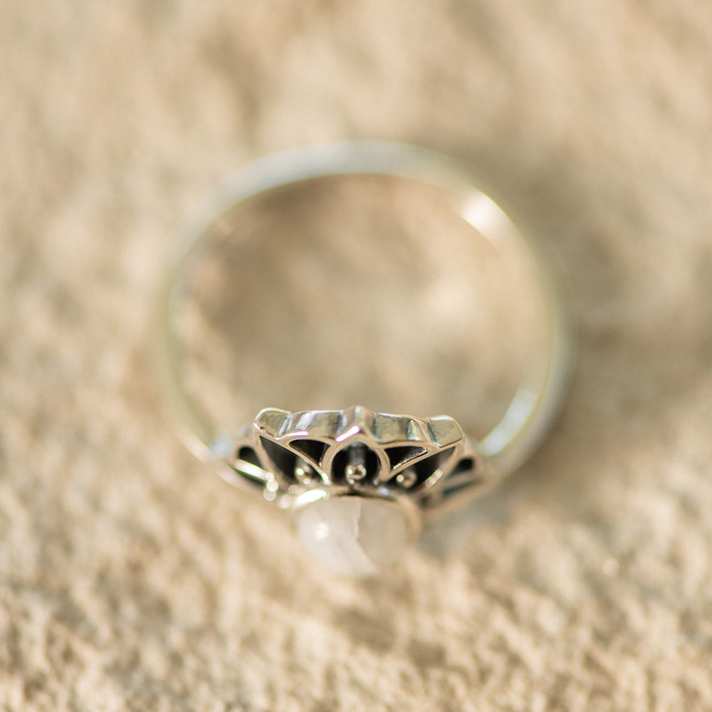 Halo Moonstone Ring