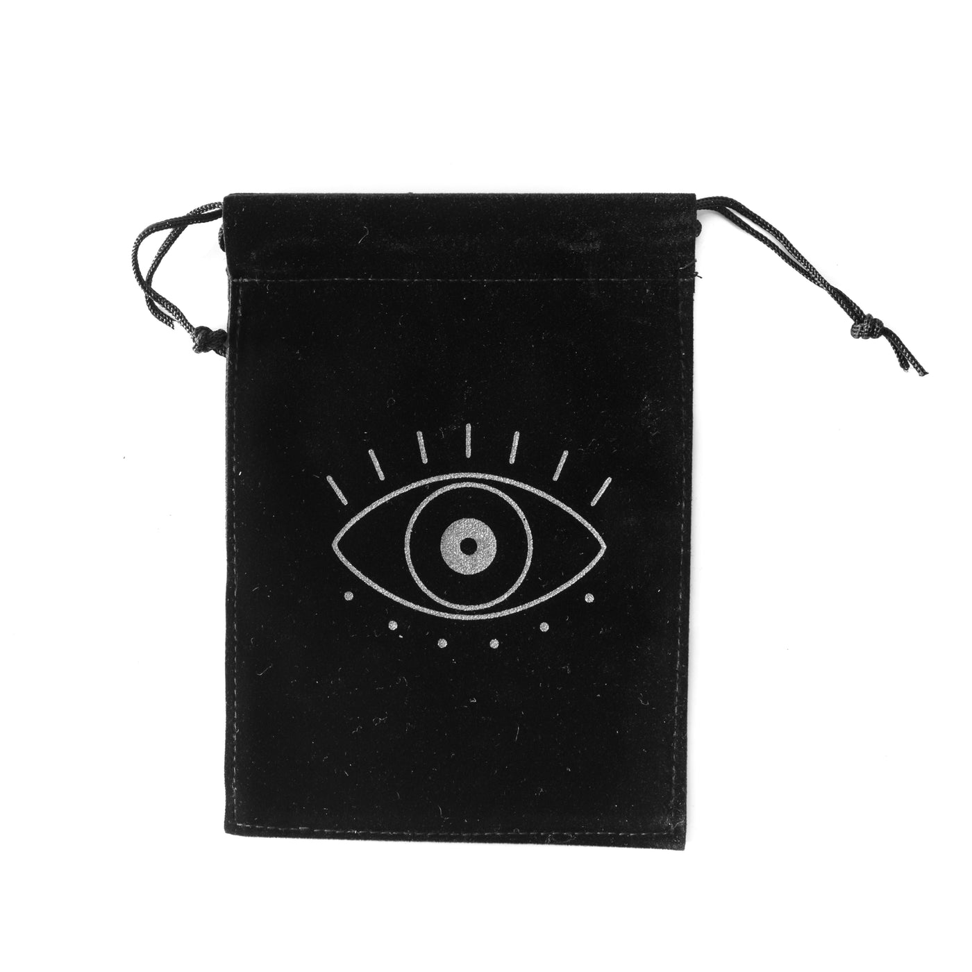 Velvet Tarot Bag Black & Silver Evil Eye