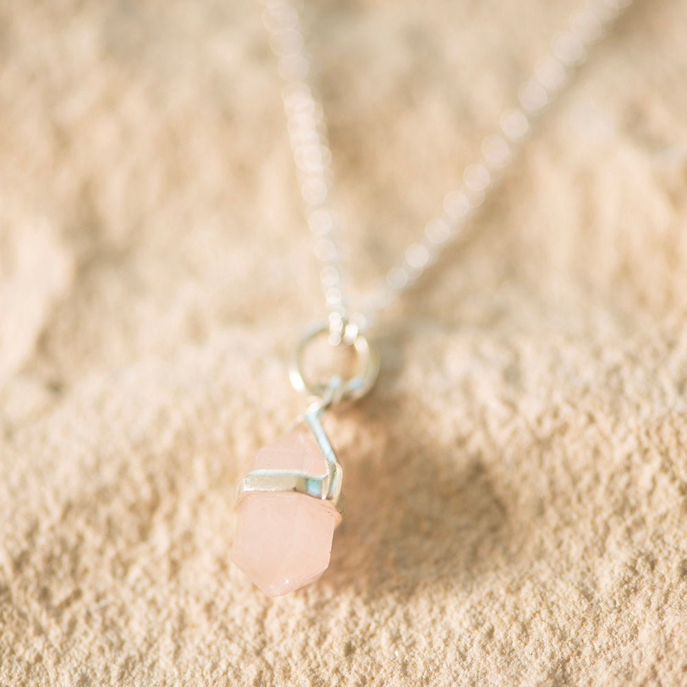 Double Point Rose Quartz Necklace