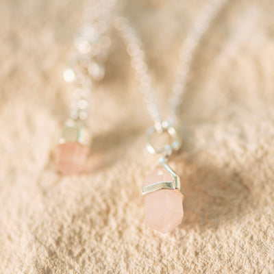 Double Point Rose Quartz Necklace