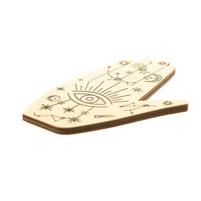 Wooden Hand with Brass Incense Holder