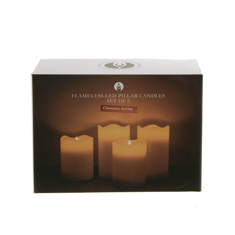 LED Candle Pillar 12.5x7.5cm SET/2 Flameless