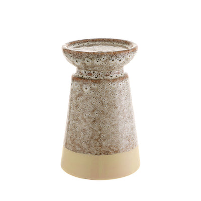 Ceramic Candle Holder Cream 10x16cm