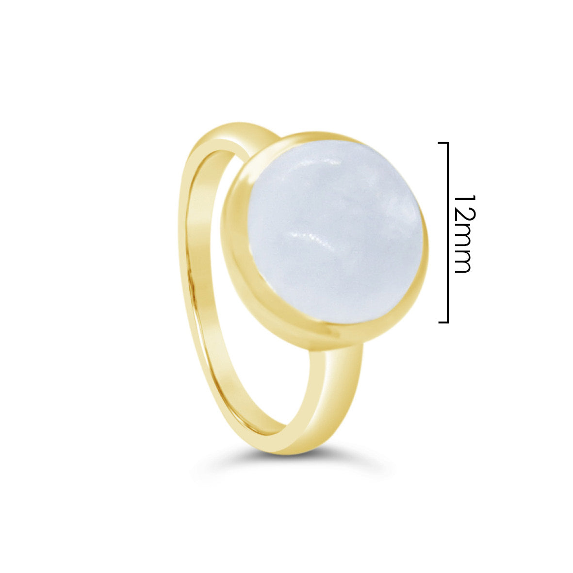 Moonstone Oval Ring Gold Plated SS