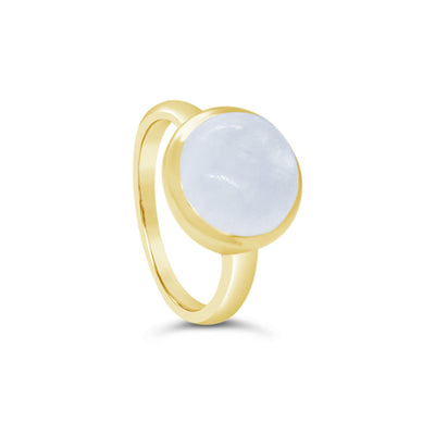 Moonstone Oval Ring Gold Plated SS