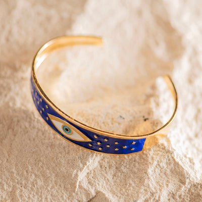 Bracelet Brass Bangle With Evil Eye Design