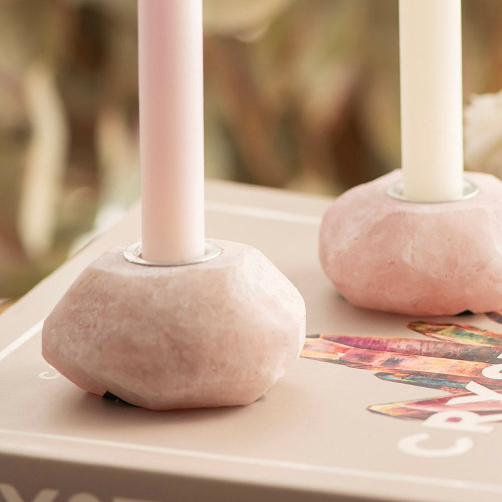 SPELL CANDLE HOLDER Rose Quartz