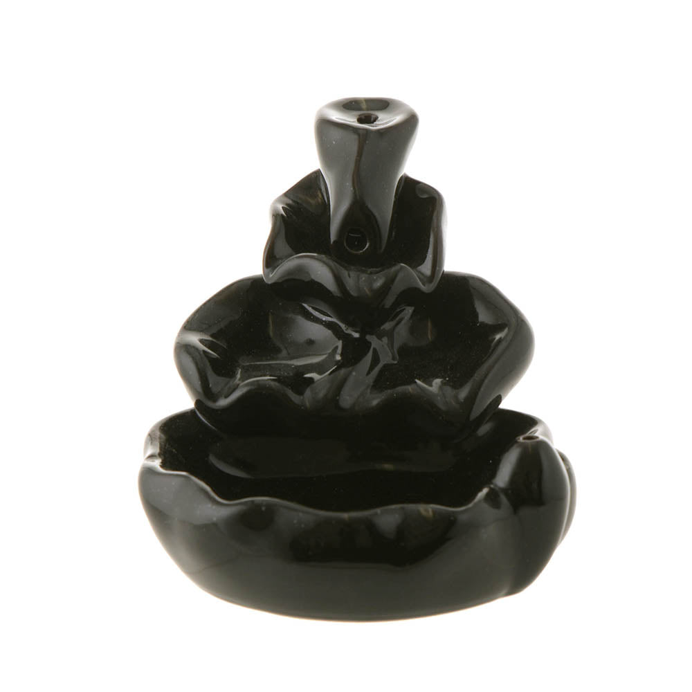 Backflow Incense Burner Waterfall Black 10cm