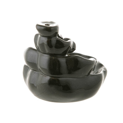 Backflow Incense Burner Waterfall Black 10cm