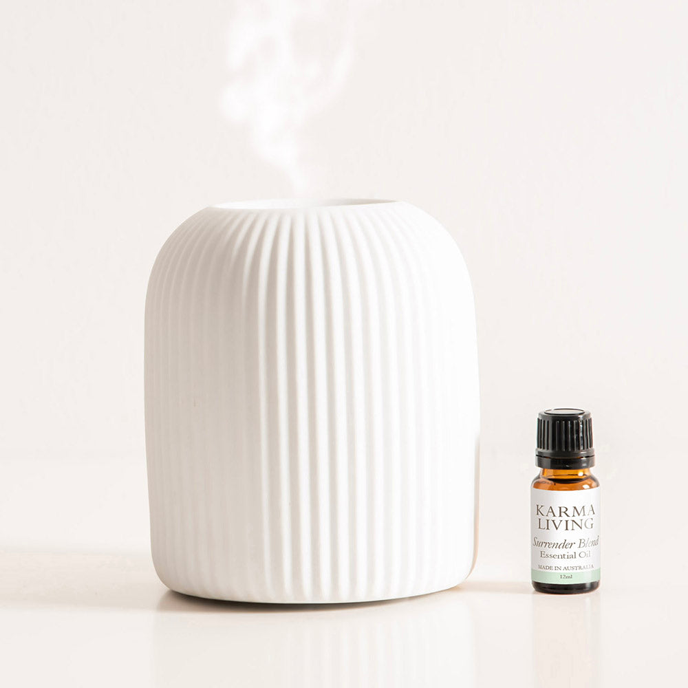 Ultrasonic Diffuser with Surrender Blend Essential Oil – Karma Living