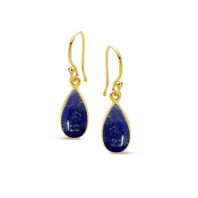 Lapis Lazuli Drop Earrings Gold