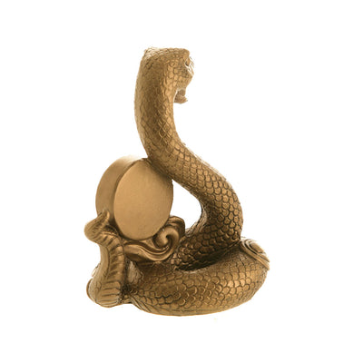 STATUE Snake Chinese Gold 7x13cm