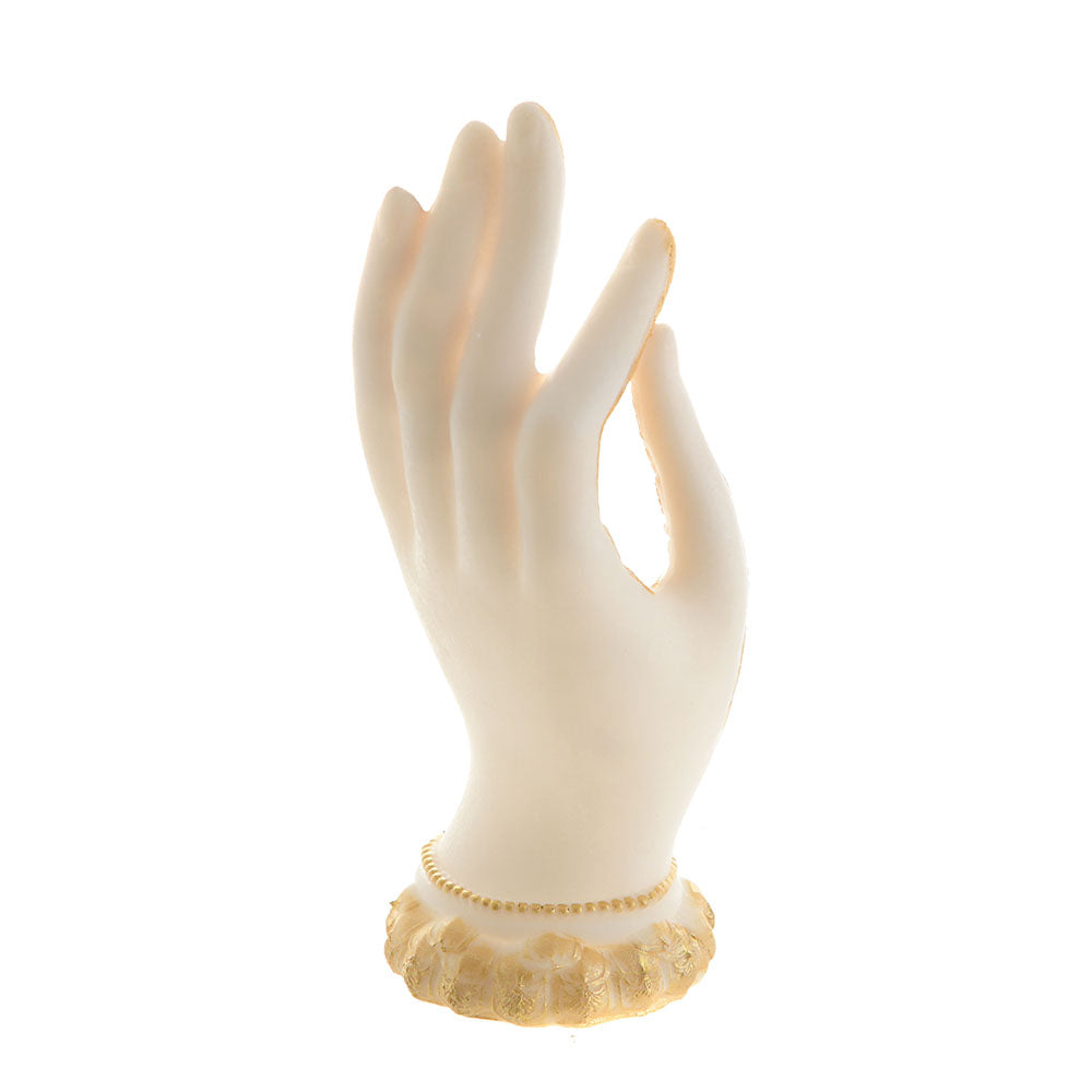 Buddha Hand Statue White & Gold 7x18cm