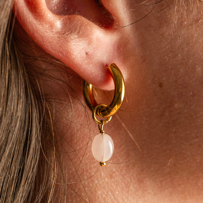 Hoops With Crystals Gold Coated Earrings