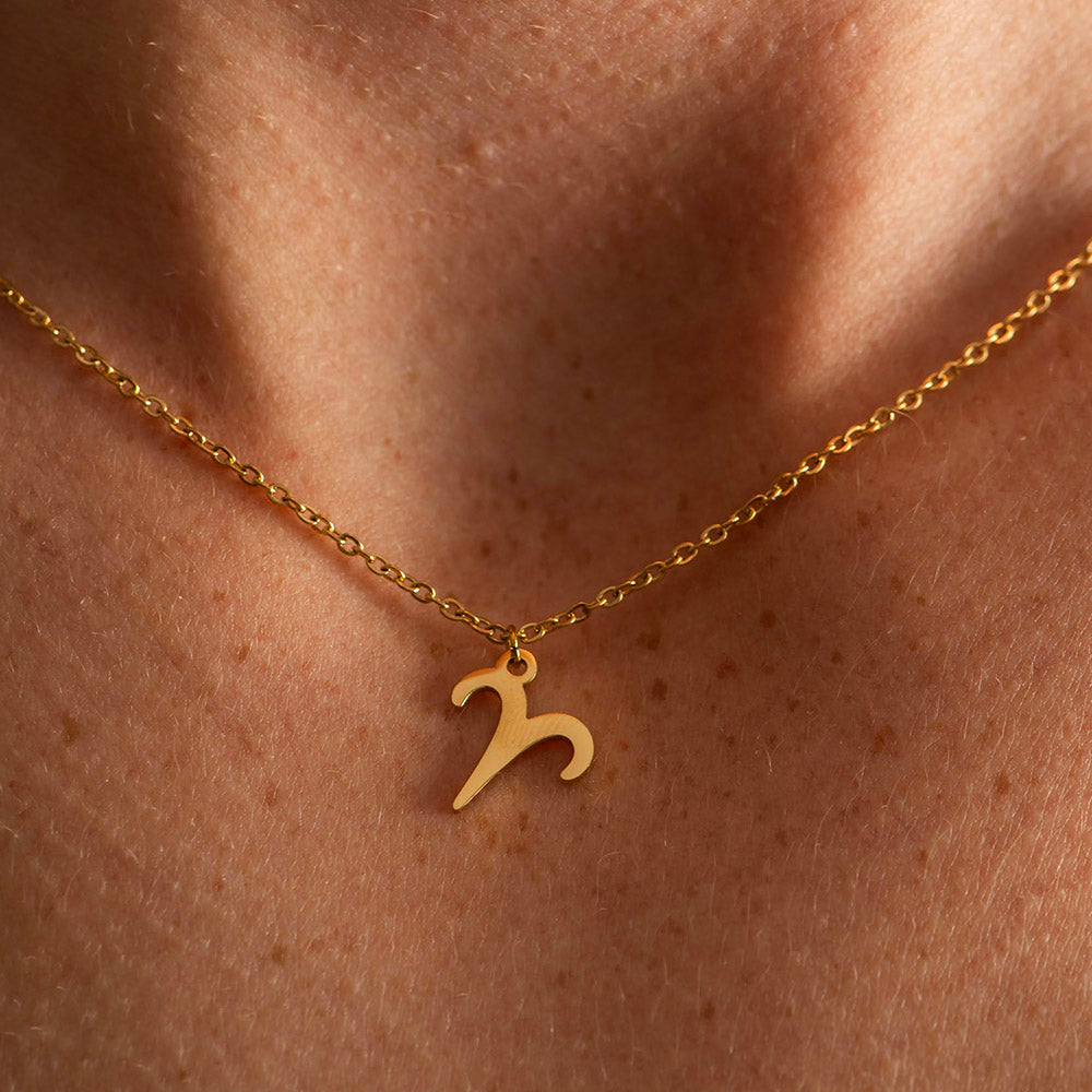 Zodiac Symbol Gold Coated Necklace