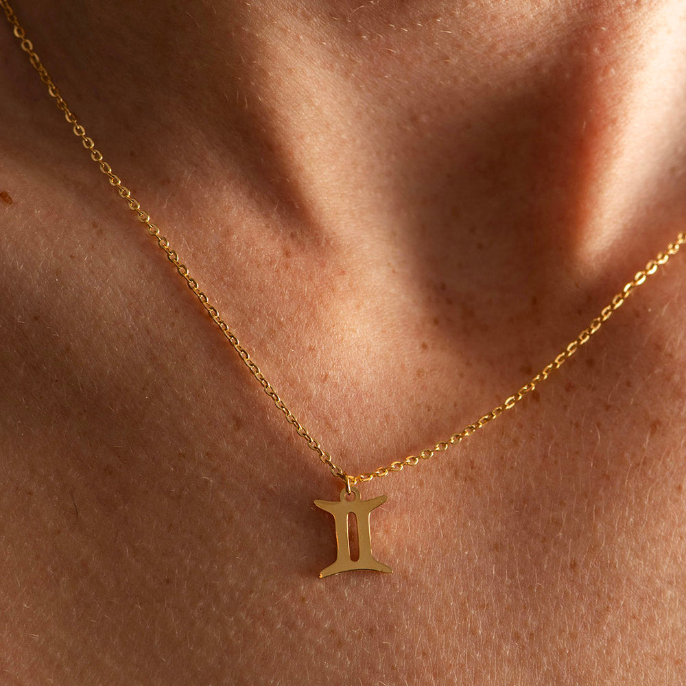 Zodiac Symbol Gold Coated Necklace