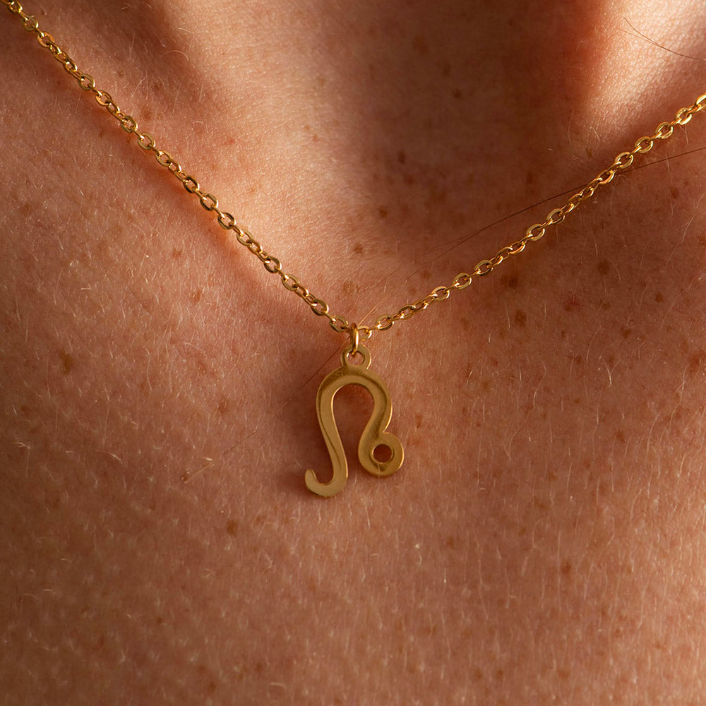 Zodiac Symbol Gold Coated Necklace