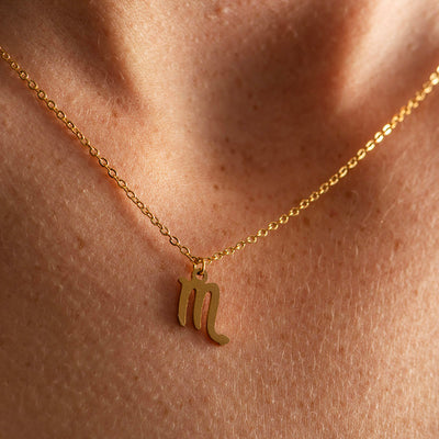 Zodiac Symbol Gold Coated Necklace