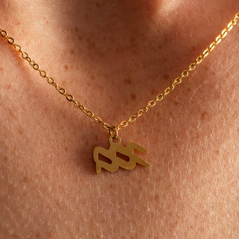 Zodiac Symbol Gold Coated Necklace