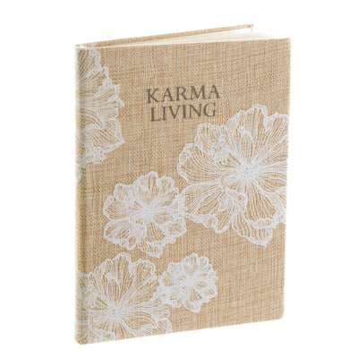 Fabric Bound Journal White Flower