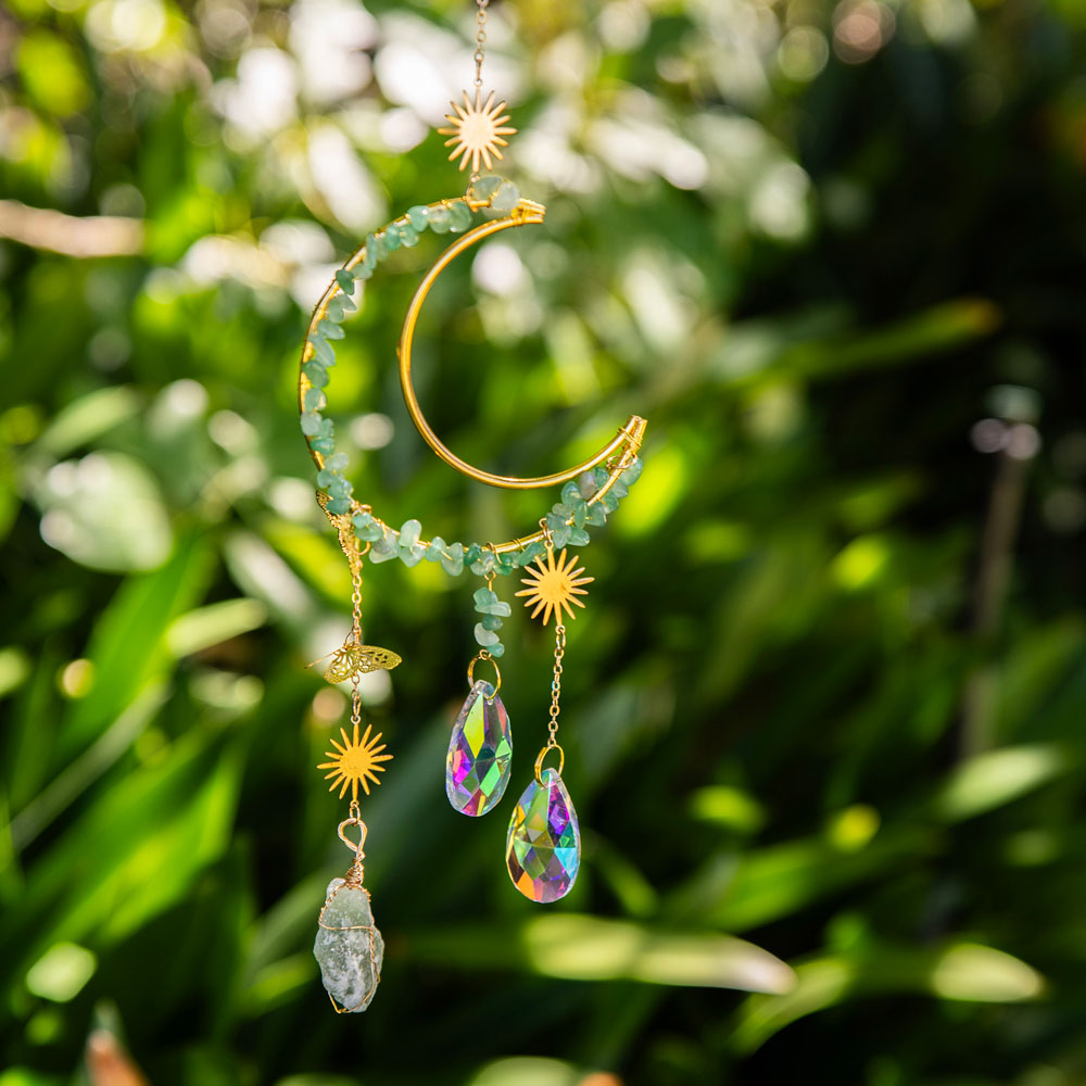 Moon Aventurine & Metal Suncatcher