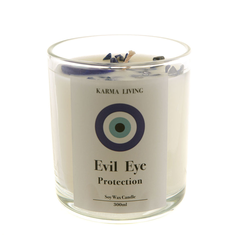 Crystal Infused Soy Candle Evil Eye