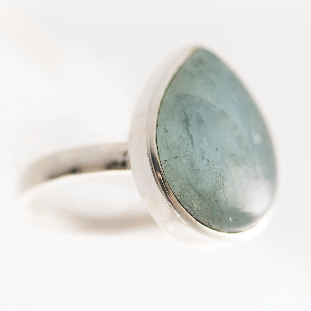 Aquamarine Teardrop Ring