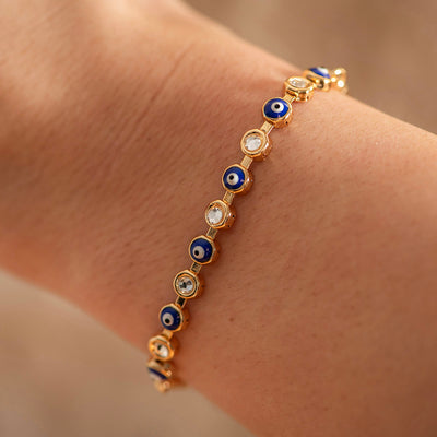 Bracelet Brass With Evil Eye Charm