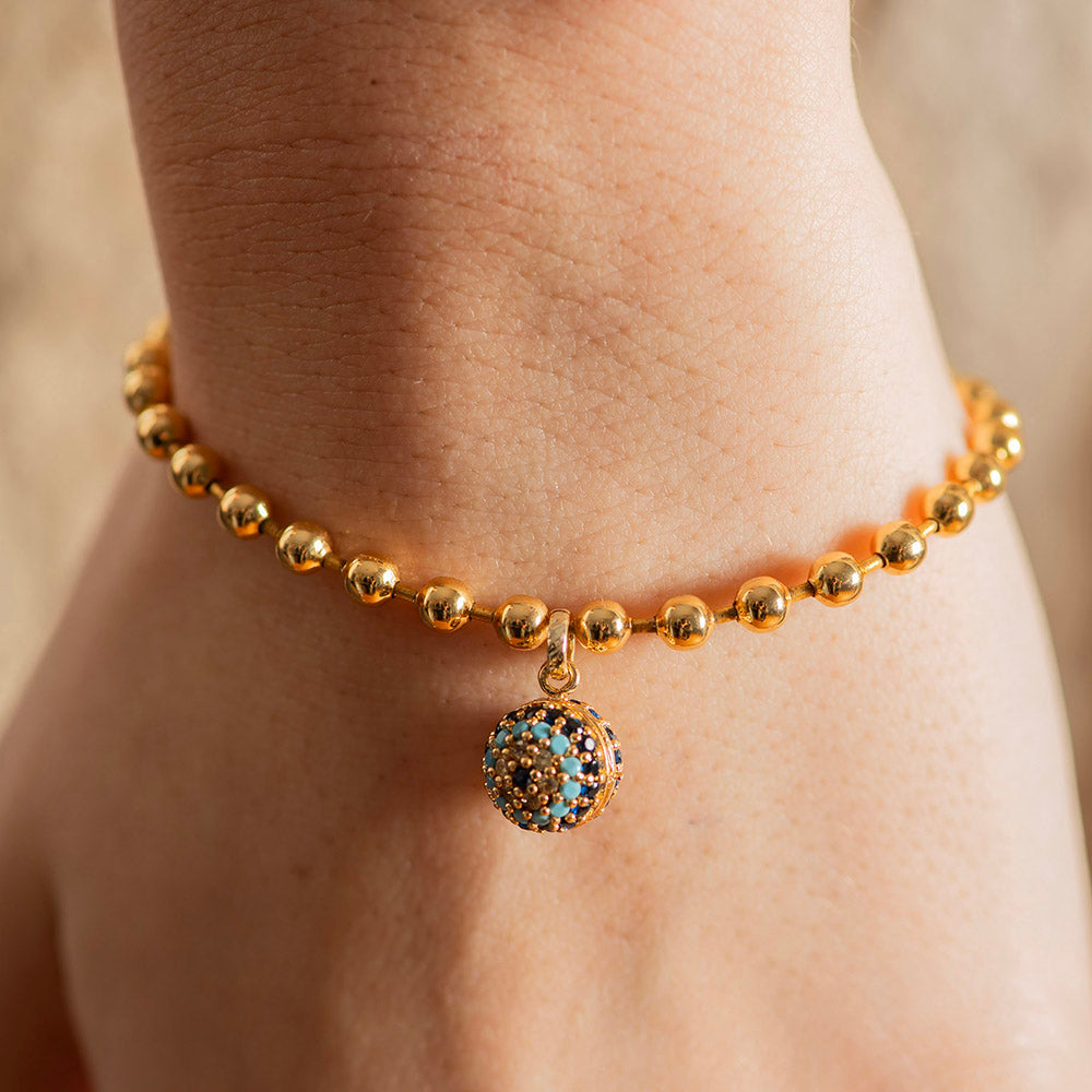 Bracelet Brass With Evil Eye Charm