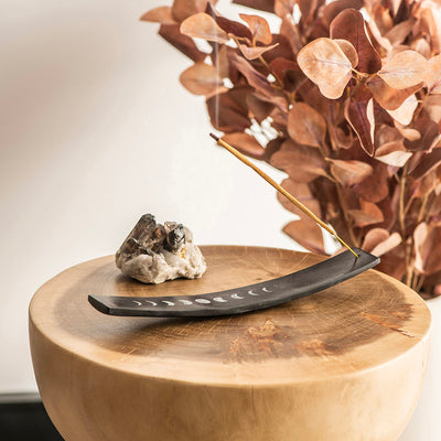 Incense Holder Soapstone Lunar Black 25cm