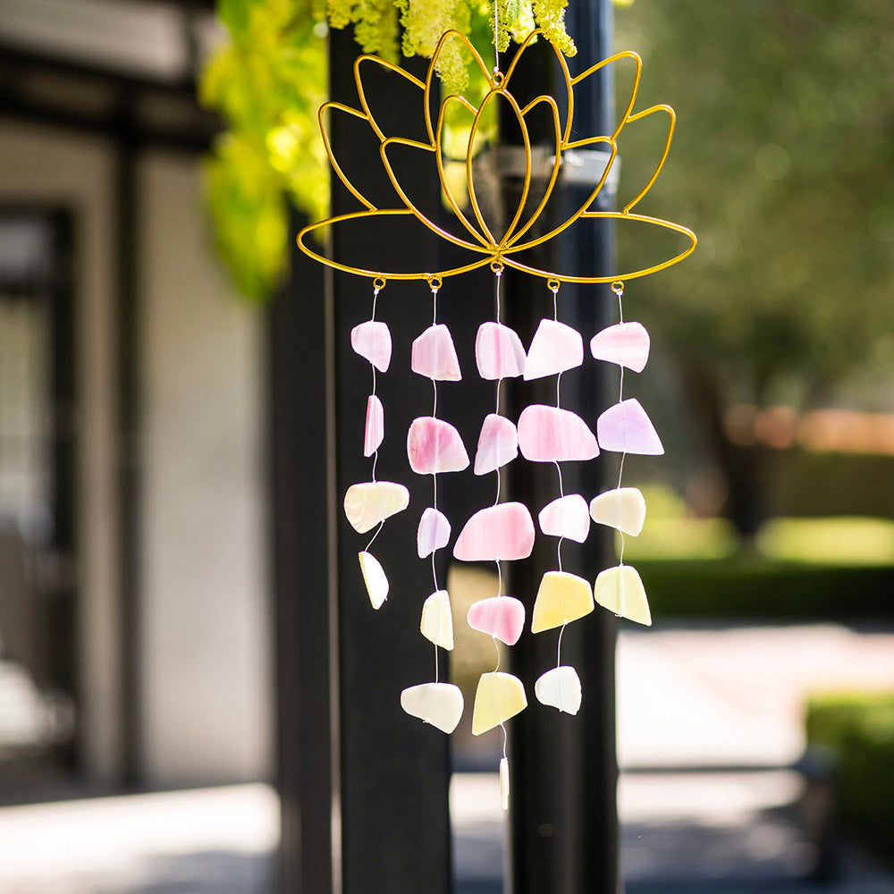 Recycled Glass Pink Suncatcher 22x55cm