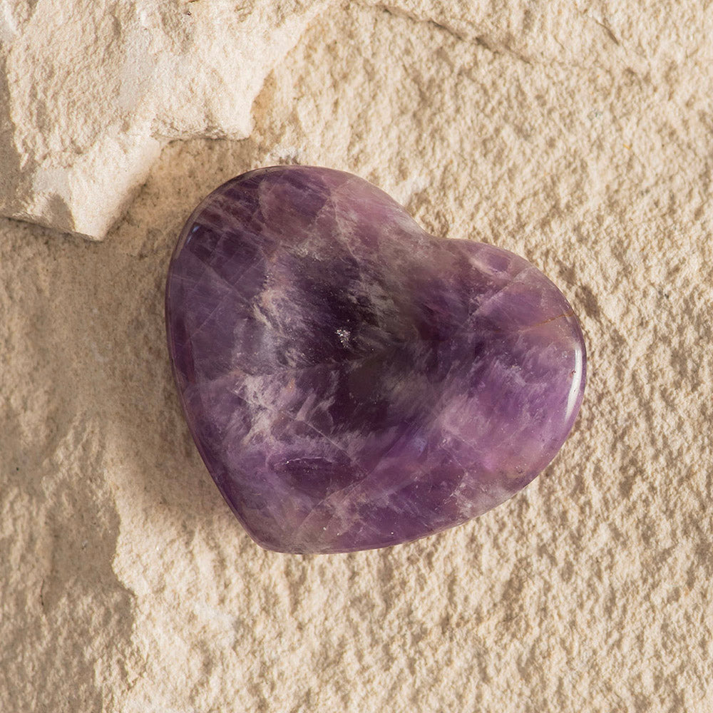 Amethyst Heart Worry Stone