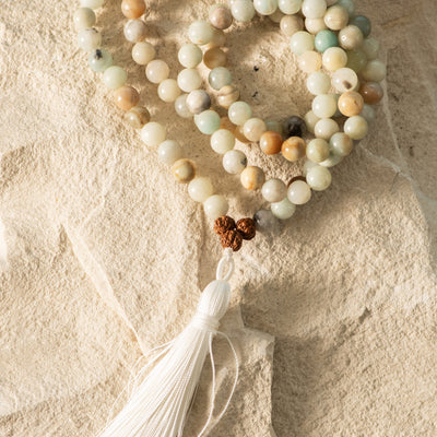 Amazonite 108 Mala Bead Necklace