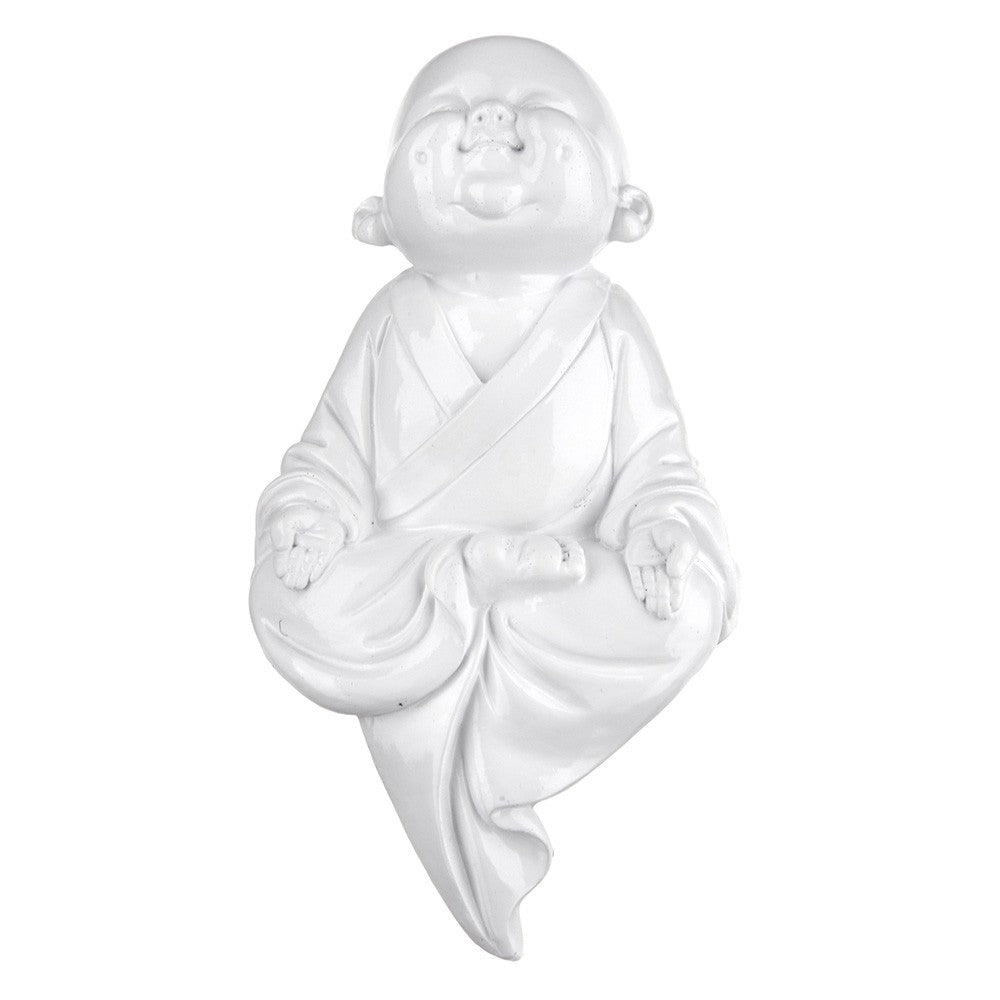 Monk Looking Up Statue White 15cm - Karma Living