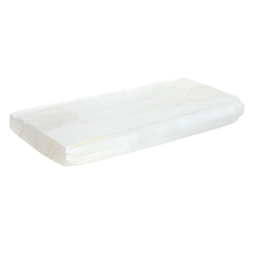 White Selenite Rectangle Charging Plate - Karma Living