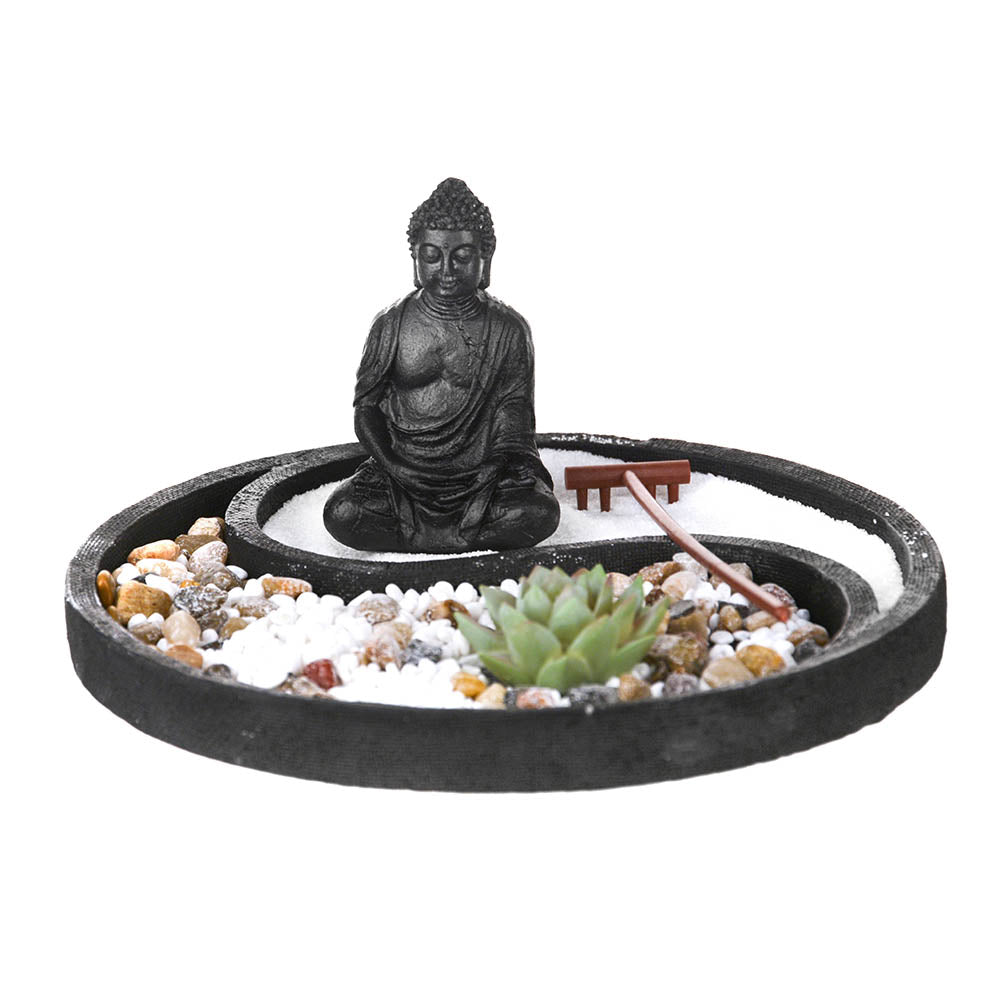 Zen Garden Tray Ying Yang Black 26.5cm - Karma Living