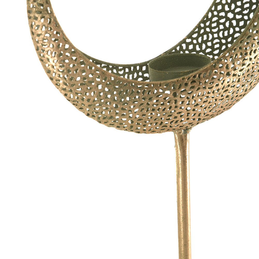 Metal Candle Holder Crescent Moon Gold 57.5cm